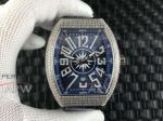 Perfect Replica Franck Muller V45 SC DT Blue Dial Diamond Bezel 42mm Watch